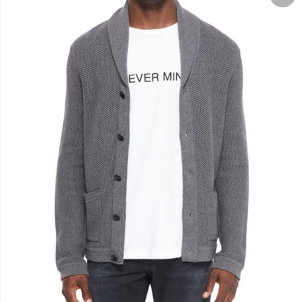 Rag & BoneAvery Shawl-Collar Knit Cardigan sweater Charcoal sz lg